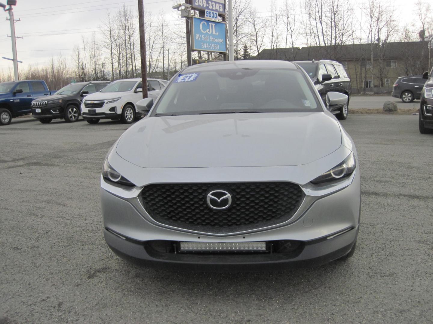 2021 silver /black Mazda CX-30 select AWD (3MVDMBBL3MM) with an 2.5L L4 DOHC 16V engine, 6A transmission, located at 9530 Old Seward Highway, Anchorage, AK, 99515, (907) 349-3343, 61.134140, -149.865570 - Photo#1